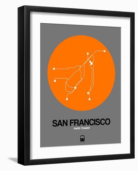 San Francisco Orange Subway Map-NaxArt-Framed Art Print