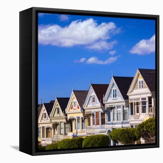 San Francisco Painted Ladies Victorian Houses in Alamo Square at California USA-holbox-Framed Premier Image Canvas