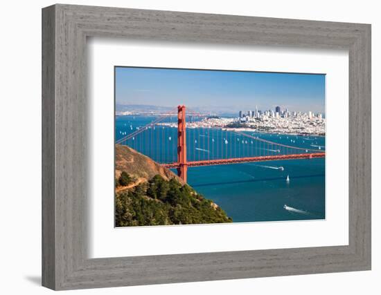 San Francisco Panorama W the Golden Gate Bridge-kropic-Framed Photographic Print