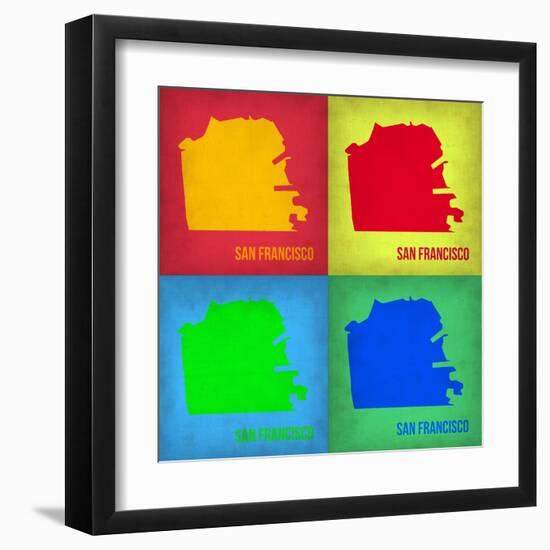 San Francisco Pop Art Map 1-NaxArt-Framed Art Print