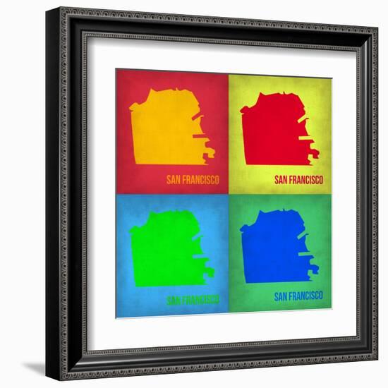 San Francisco Pop Art Map 1-NaxArt-Framed Art Print