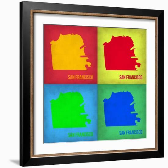 San Francisco Pop Art Map 1-NaxArt-Framed Art Print