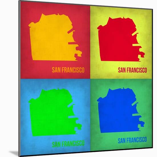 San Francisco Pop Art Map 1-NaxArt-Mounted Art Print