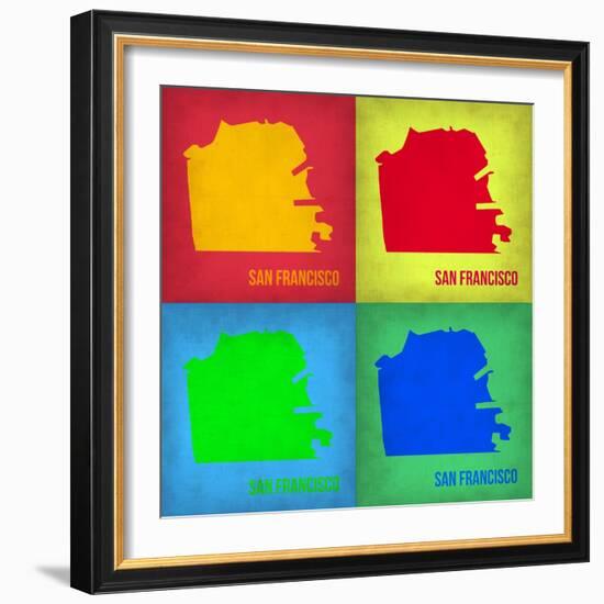 San Francisco Pop Art Map 1-NaxArt-Framed Art Print