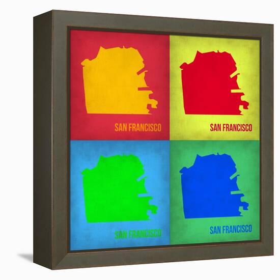 San Francisco Pop Art Map 1-NaxArt-Framed Stretched Canvas