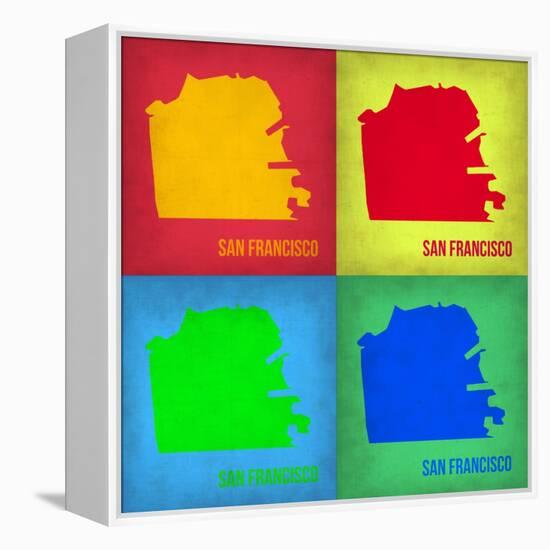 San Francisco Pop Art Map 1-NaxArt-Framed Stretched Canvas