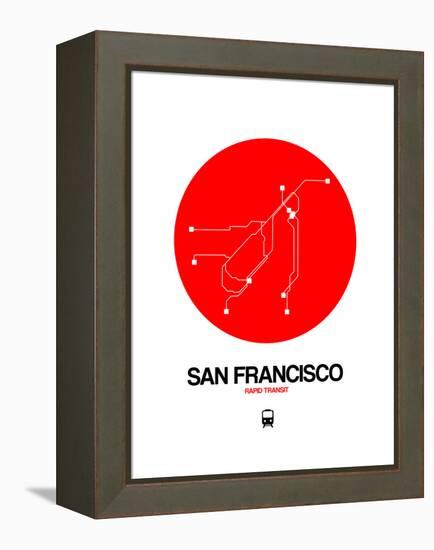 San Francisco Red Subway Map-NaxArt-Framed Stretched Canvas