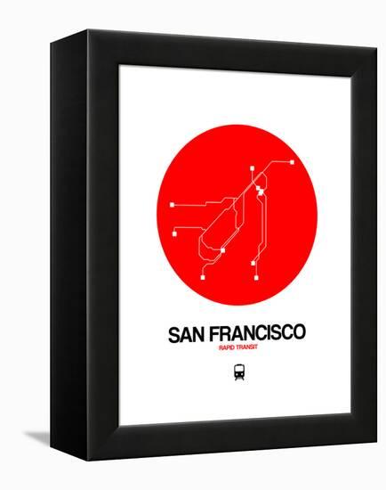 San Francisco Red Subway Map-NaxArt-Framed Stretched Canvas
