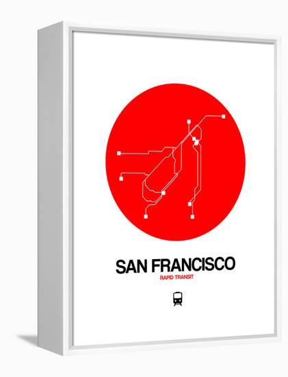 San Francisco Red Subway Map-NaxArt-Framed Stretched Canvas