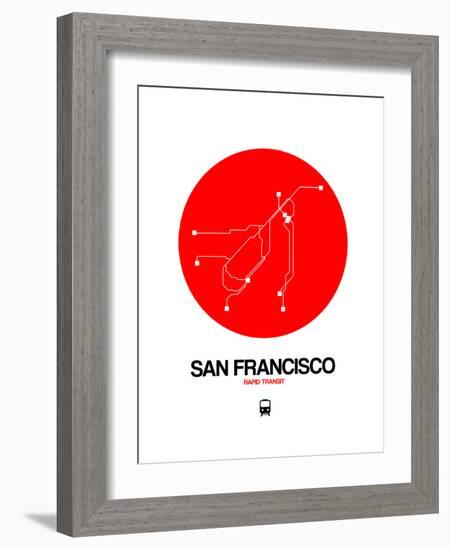 San Francisco Red Subway Map-NaxArt-Framed Art Print