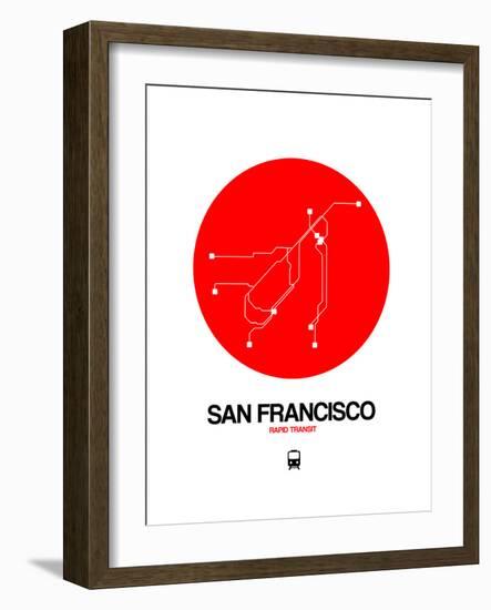 San Francisco Red Subway Map-NaxArt-Framed Art Print