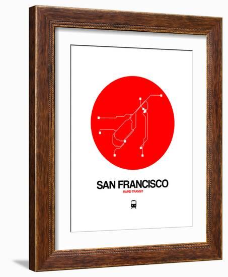 San Francisco Red Subway Map-NaxArt-Framed Art Print