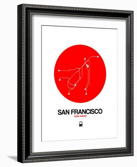 San Francisco Red Subway Map-NaxArt-Framed Art Print