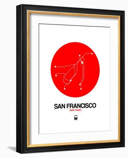 San Francisco Red Subway Map-NaxArt-Framed Art Print