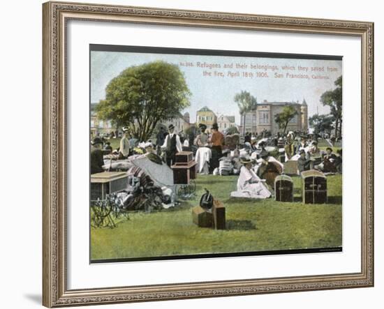 San Francisco, Refugees and Their Belongings Which They Saved from the Fire April 18th 1906-null-Framed Photographic Print