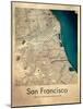 San Francisco Retro Map-Dionisis Gemos-Mounted Giclee Print