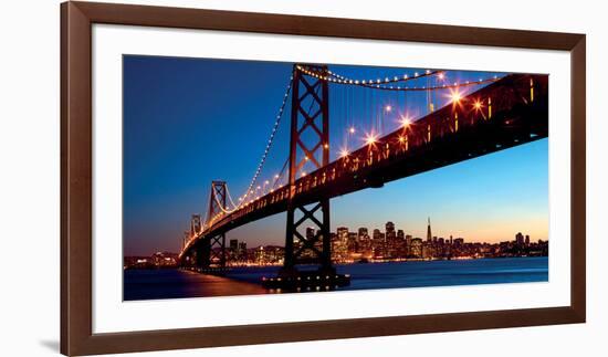 San Francisco Skyline and Bay Bridge at Sunset-California-Dibrova-Framed Art Print