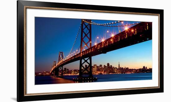 San Francisco Skyline and Bay Bridge at Sunset-California-Dibrova-Framed Art Print