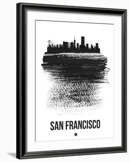 San Francisco Skyline Brush Stroke - Black-NaxArt-Framed Art Print