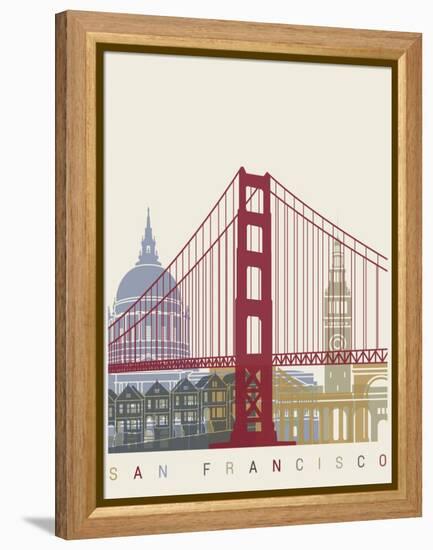 San Francisco Skyline Poster-paulrommer-Framed Stretched Canvas
