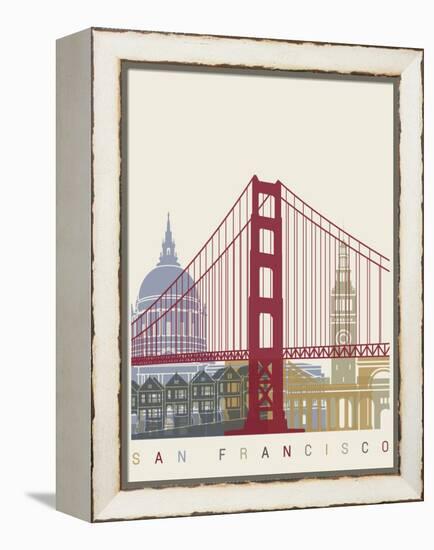 San Francisco Skyline Poster-paulrommer-Framed Stretched Canvas