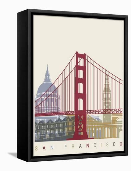 San Francisco Skyline Poster-paulrommer-Framed Stretched Canvas