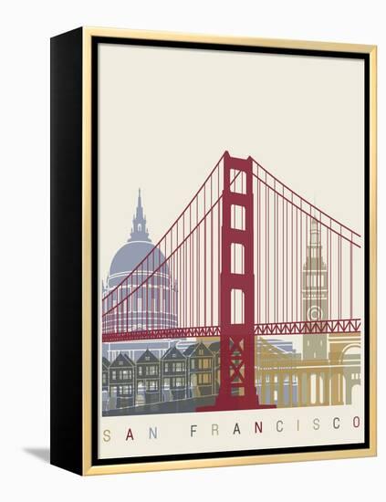 San Francisco Skyline Poster-paulrommer-Framed Stretched Canvas