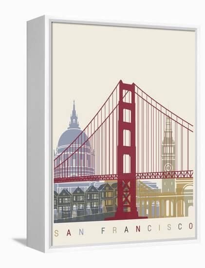 San Francisco Skyline Poster-paulrommer-Framed Stretched Canvas