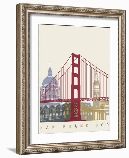 San Francisco Skyline Poster-paulrommer-Framed Art Print