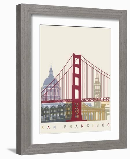 San Francisco Skyline Poster-paulrommer-Framed Art Print