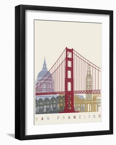 San Francisco Skyline Poster-paulrommer-Framed Art Print