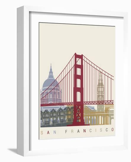 San Francisco Skyline Poster-paulrommer-Framed Art Print
