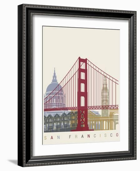 San Francisco Skyline Poster-paulrommer-Framed Art Print