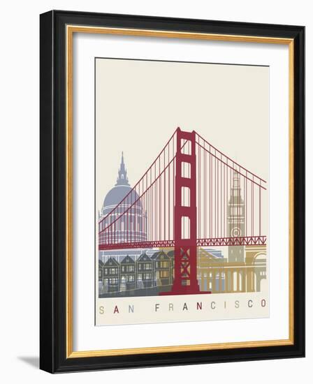 San Francisco Skyline Poster-paulrommer-Framed Art Print