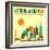 San Francisco Skyline-Jazzberry Blue-Framed Art Print