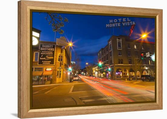 San Francisco Street at Dusk in Historic Downtown Flagstaff, Arizona, USA-Chuck Haney-Framed Premier Image Canvas