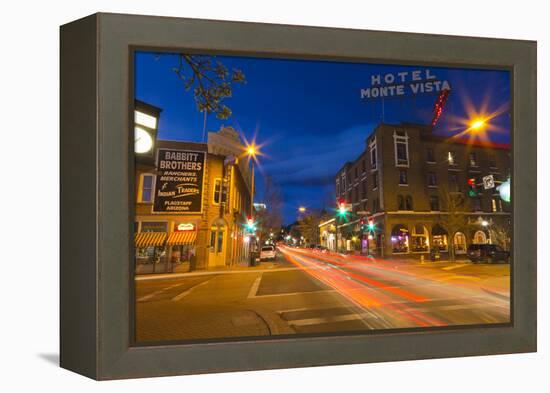 San Francisco Street at Dusk in Historic Downtown Flagstaff, Arizona, USA-Chuck Haney-Framed Premier Image Canvas