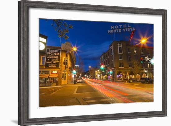 San Francisco Street at Dusk in Historic Downtown Flagstaff, Arizona, USA-Chuck Haney-Framed Photographic Print