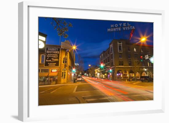 San Francisco Street at Dusk in Historic Downtown Flagstaff, Arizona, USA-Chuck Haney-Framed Photographic Print