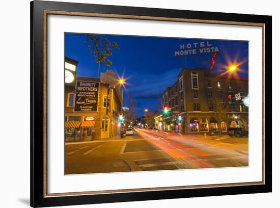 San Francisco Street at Dusk in Historic Downtown Flagstaff, Arizona, USA-Chuck Haney-Framed Photographic Print