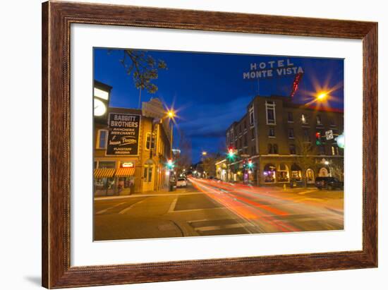 San Francisco Street at Dusk in Historic Downtown Flagstaff, Arizona, USA-Chuck Haney-Framed Photographic Print