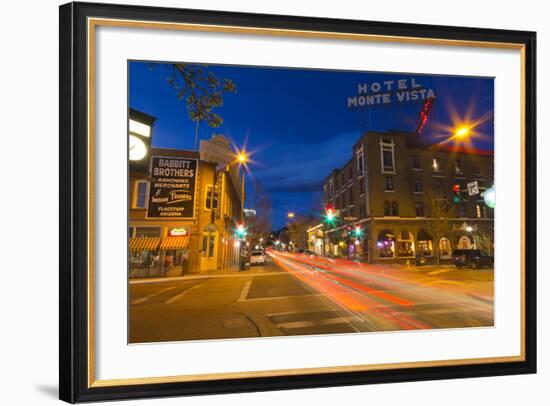 San Francisco Street at Dusk in Historic Downtown Flagstaff, Arizona, USA-Chuck Haney-Framed Photographic Print