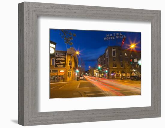 San Francisco Street at Dusk in Historic Downtown Flagstaff, Arizona, USA-Chuck Haney-Framed Photographic Print