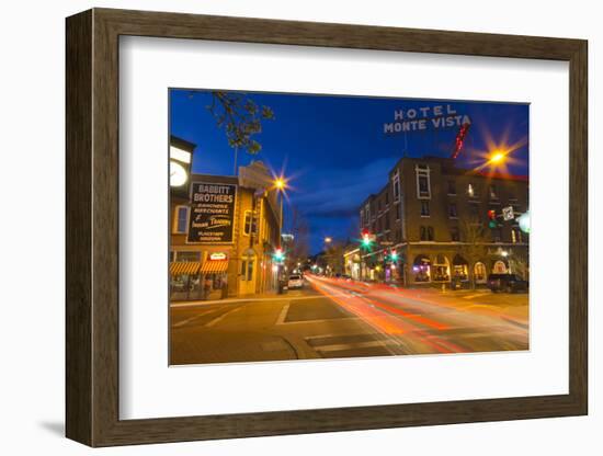 San Francisco Street at Dusk in Historic Downtown Flagstaff, Arizona, USA-Chuck Haney-Framed Photographic Print