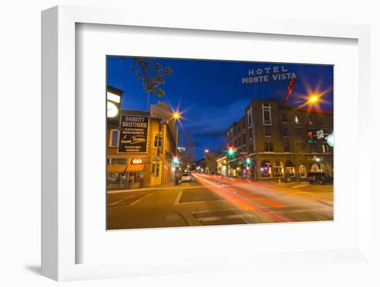 San Francisco Street at Dusk in Historic Downtown Flagstaff, Arizona, USA-Chuck Haney-Framed Photographic Print