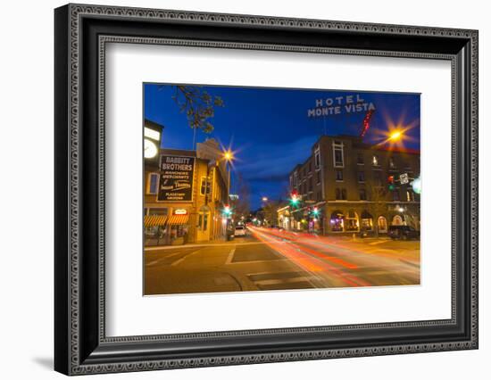 San Francisco Street at Dusk in Historic Downtown Flagstaff, Arizona, USA-Chuck Haney-Framed Photographic Print