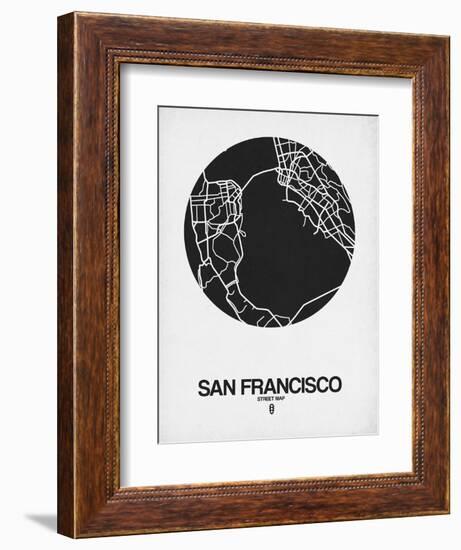 San Francisco Street Map Black on White-NaxArt-Framed Art Print