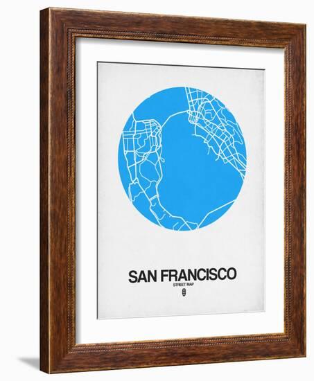 San Francisco Street Map Blue-NaxArt-Framed Art Print