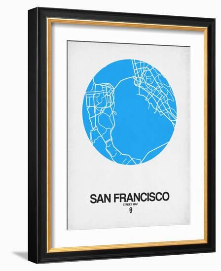 San Francisco Street Map Blue-NaxArt-Framed Art Print