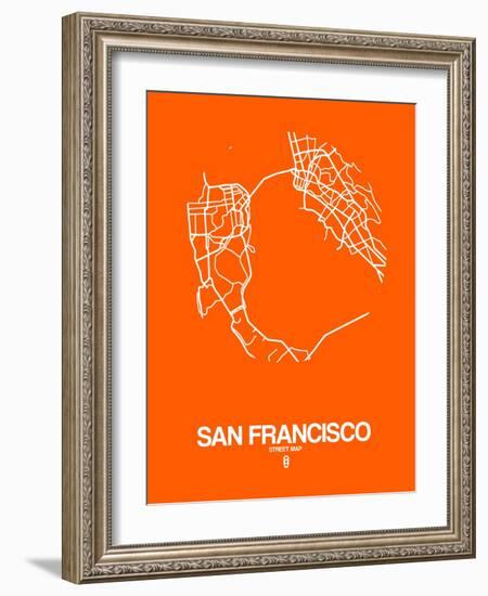 San Francisco Street Map Orange-NaxArt-Framed Art Print